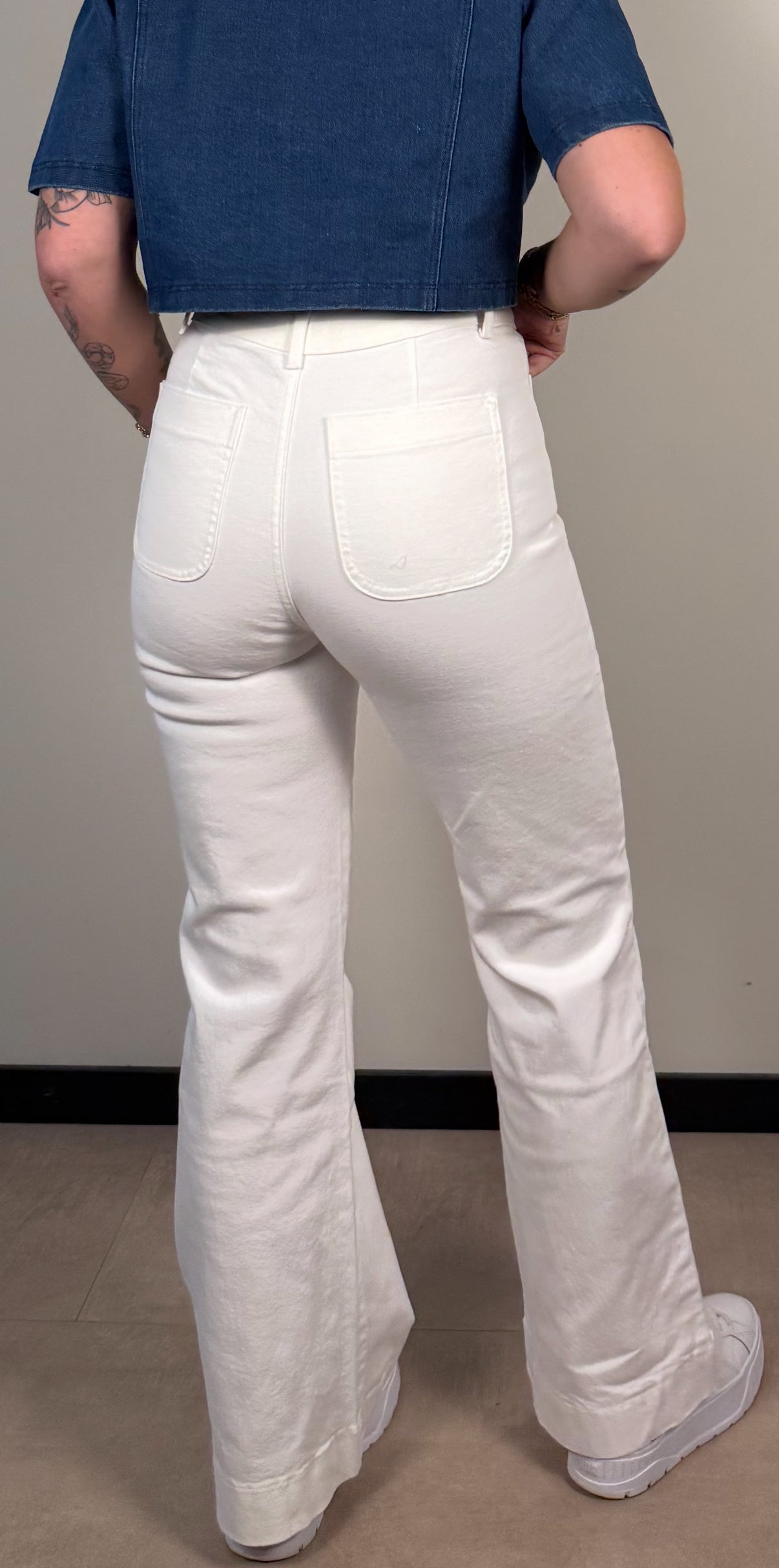 JEANS - ORAIJE - High waist large flair - wit