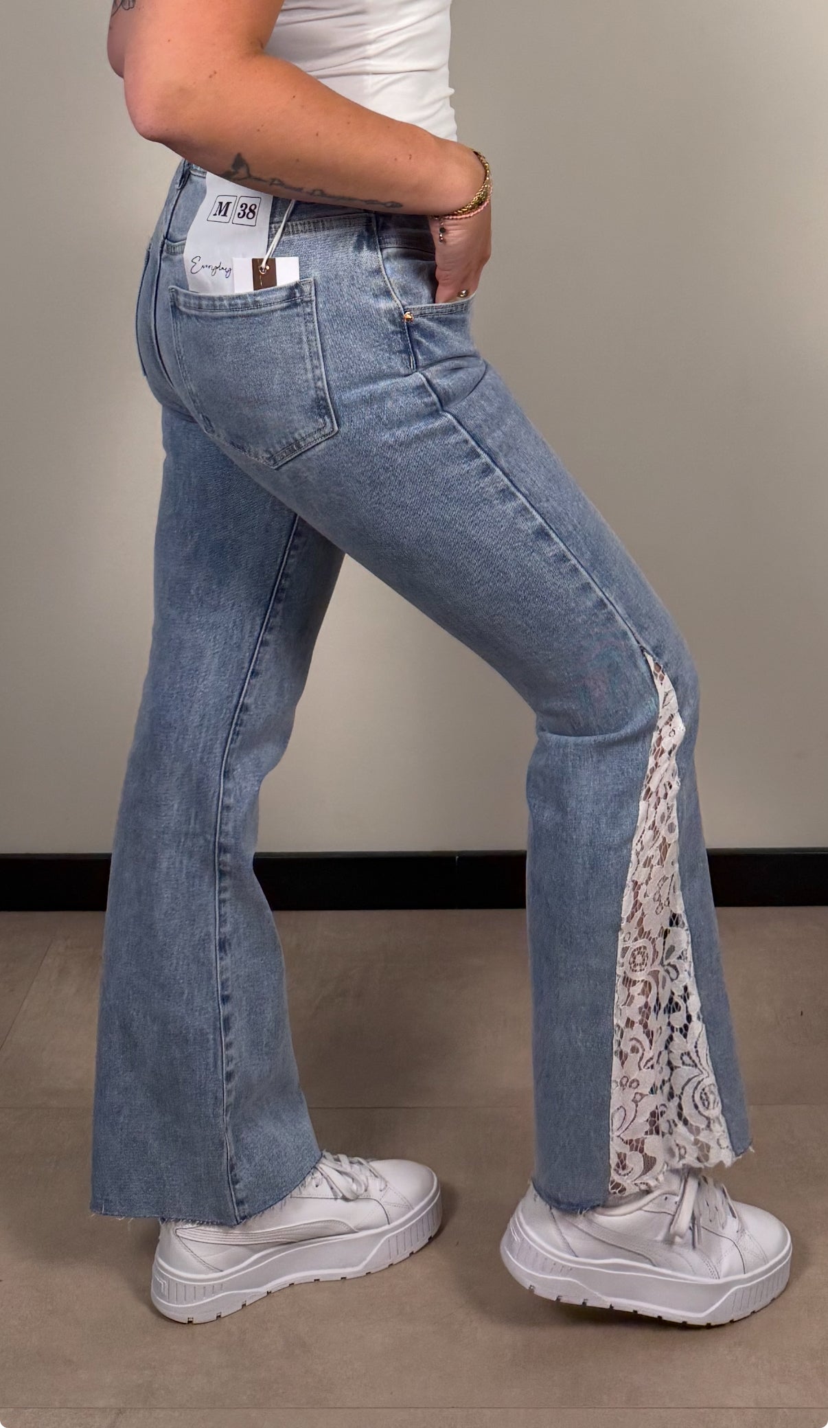 JEANS - EVERYDAY JEANS - denim met kant