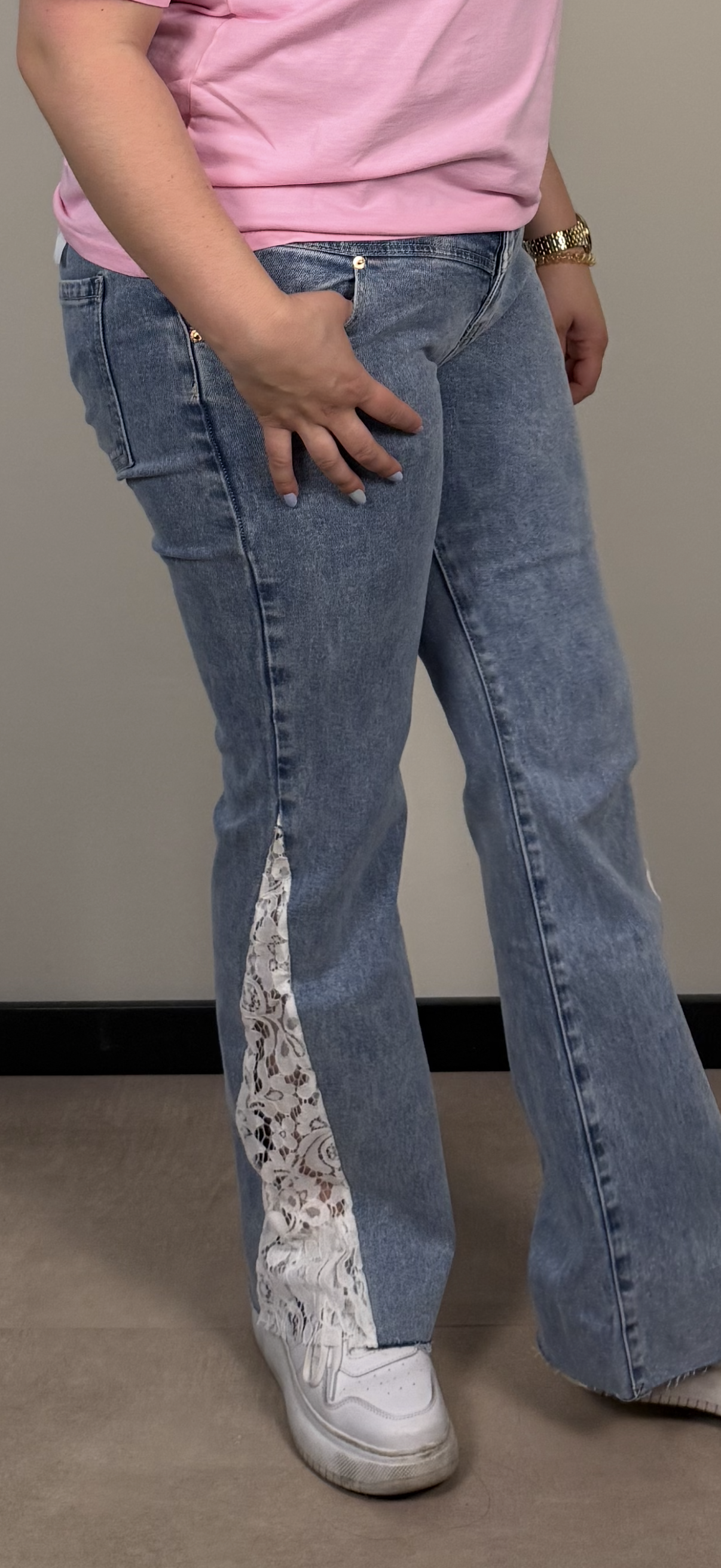 JEANS - EVERYDAY JEANS - denim met kant