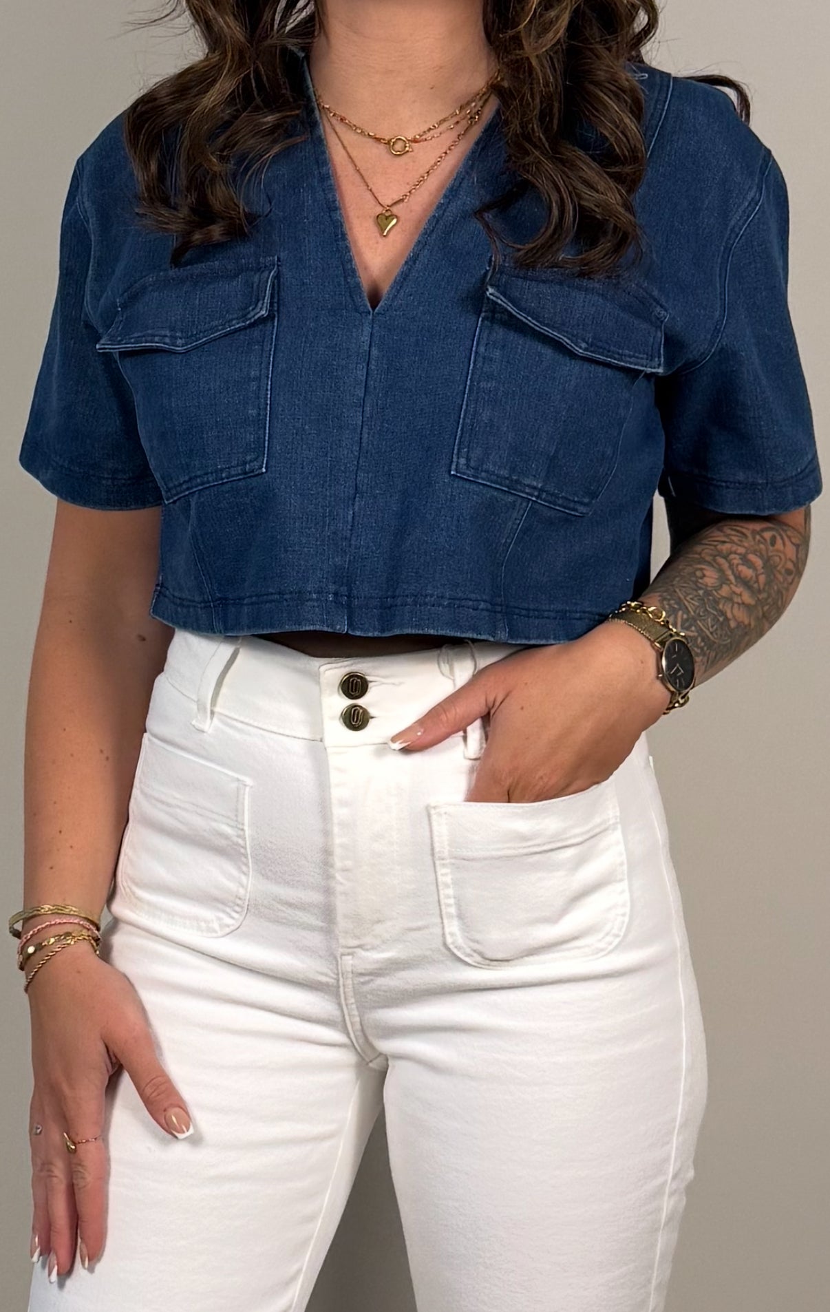 JEANS - ORAIJE - High waist large flair - wit