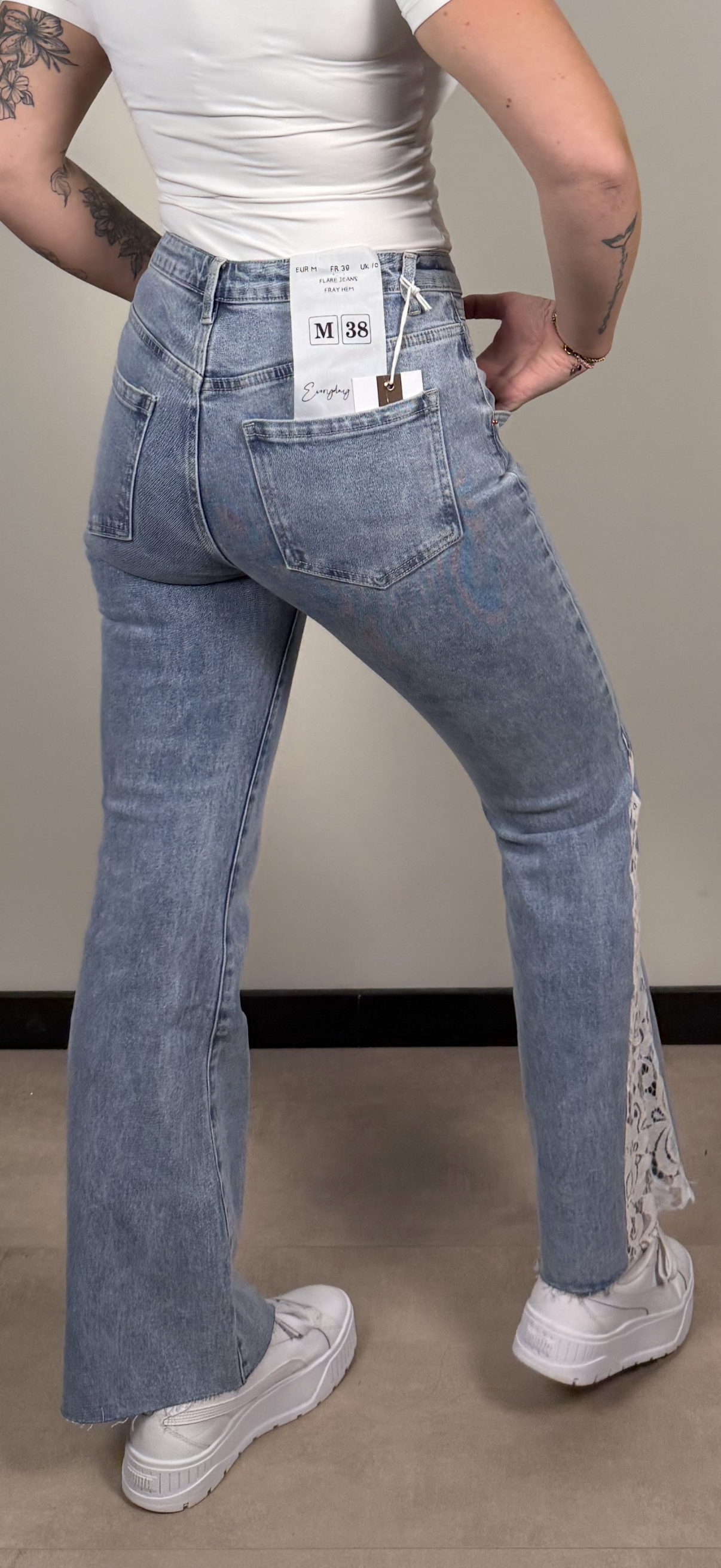 JEANS - EVERYDAY JEANS - denim met kant